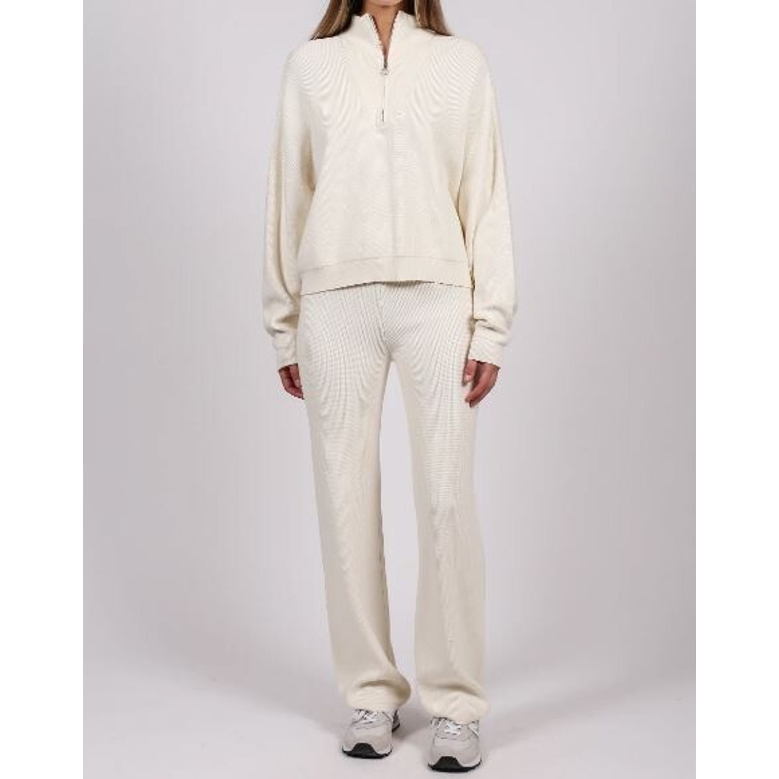 Brunette The Label Canada Rib Knit Half-Zip Pullover Sweater Top S M Nwt $109 — image 2 of 8